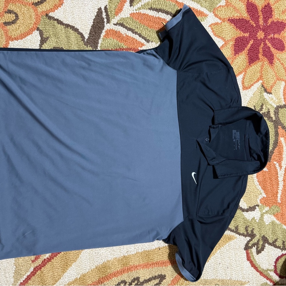 Nike Black and Gray Polo Shirt